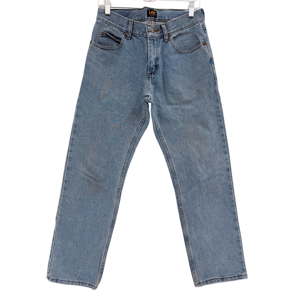 Vintage Lee Jeans 30x29 Regular Fit Straight Leg Light Wash Zip Fly Basic Casual